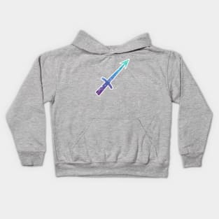 Sagittarius Zodiac Symbol in Magical Mermaid Colors Kids Hoodie